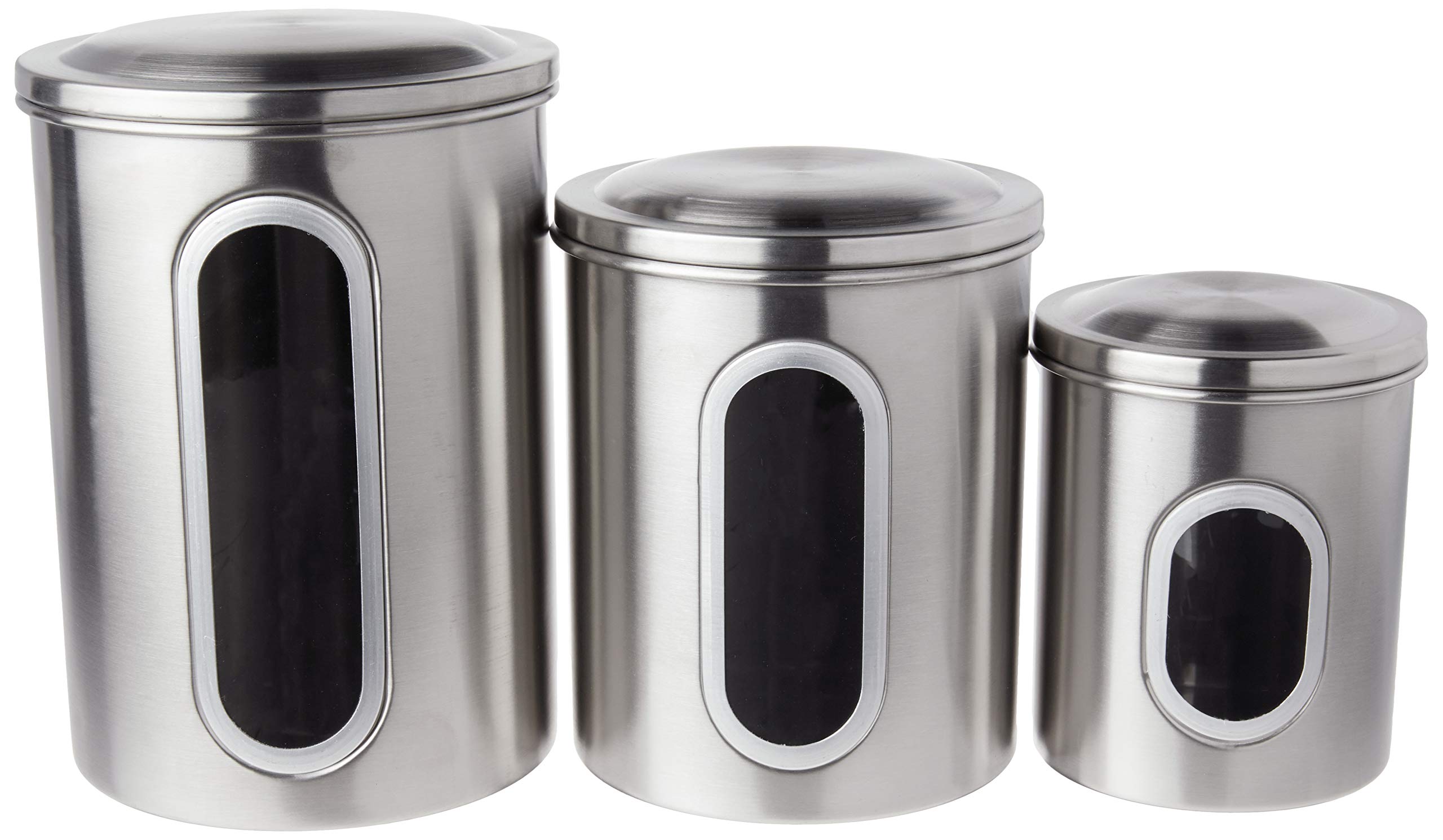 Fox Run 6103 Canister Set, Stainless Steel, 3-Piece Metallic, 5.75 x 6 x 8.5 inches