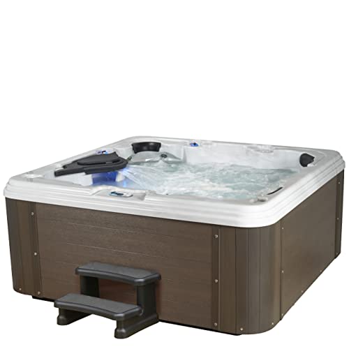 Essential Hot Tubs - Select Series 60-Jet 6-Person 2023 Lounger with Adjustable Massage Features, 240V, Grey Sterling Silver