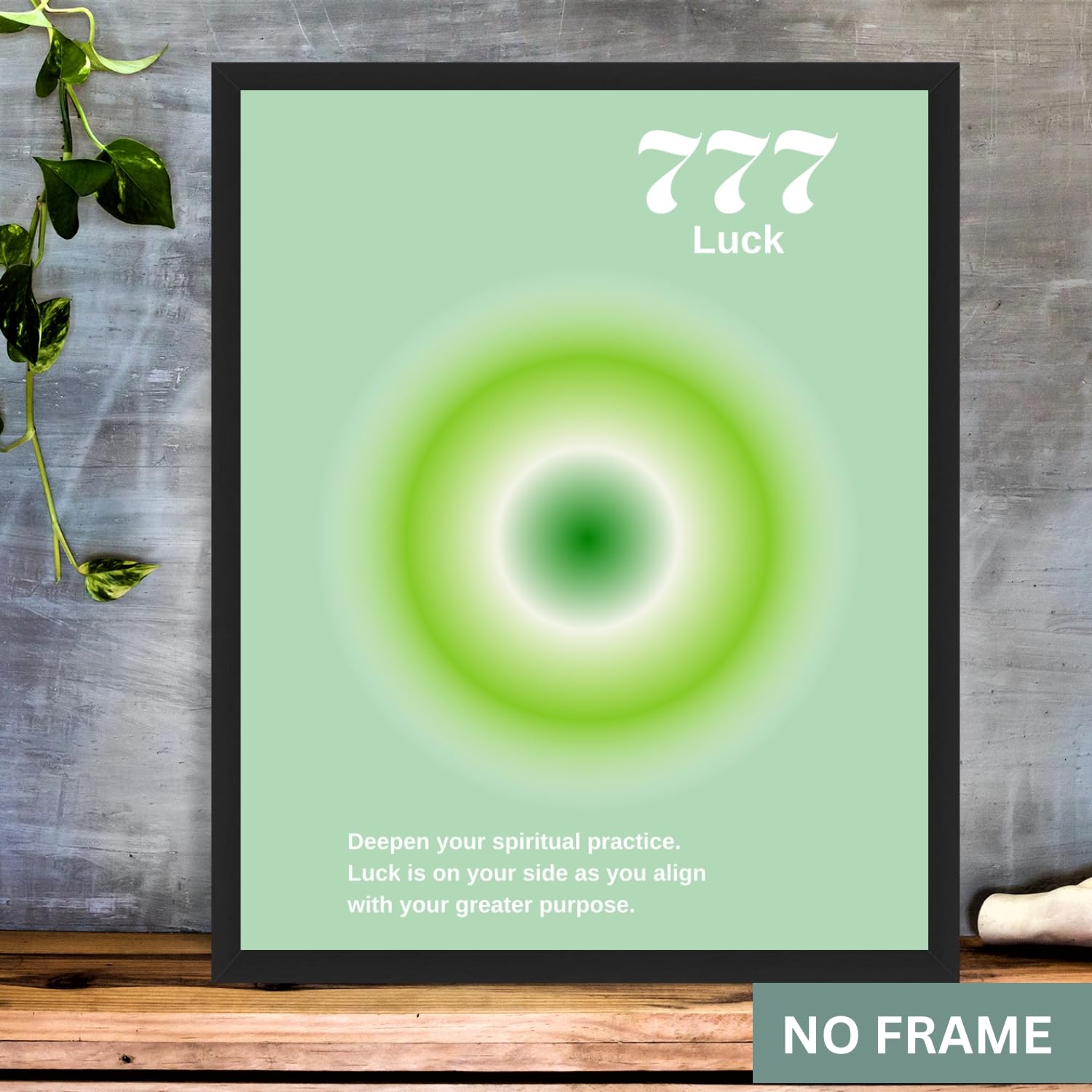 Angel Number 777 Art Print, Energy Aura Gradient Print, Spiritual Posters, Magical Spirit Guide, Divine Connection Wall Art - 8x10 in. LAMINATED - No Frame