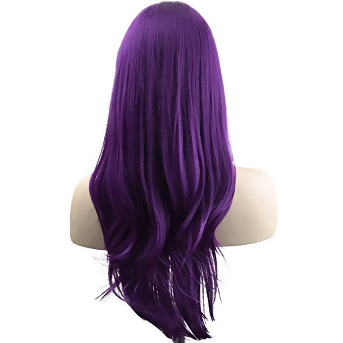 Akstore 28" 70cm Fashion Wigs Long Wavy Curly Hair Cosplay Wig & Wig Cap (Purple)