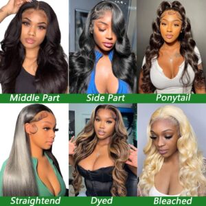 13x6 Lace Front Wigs Human Hair Pre Plucked 180 Density 26 Inch HD Body Wave Lace Front Wigs Human Hair 10A Frontal Wigs Human Hair wigs for Women Glueless Wigs Human Hair Pre Plucked Black wig