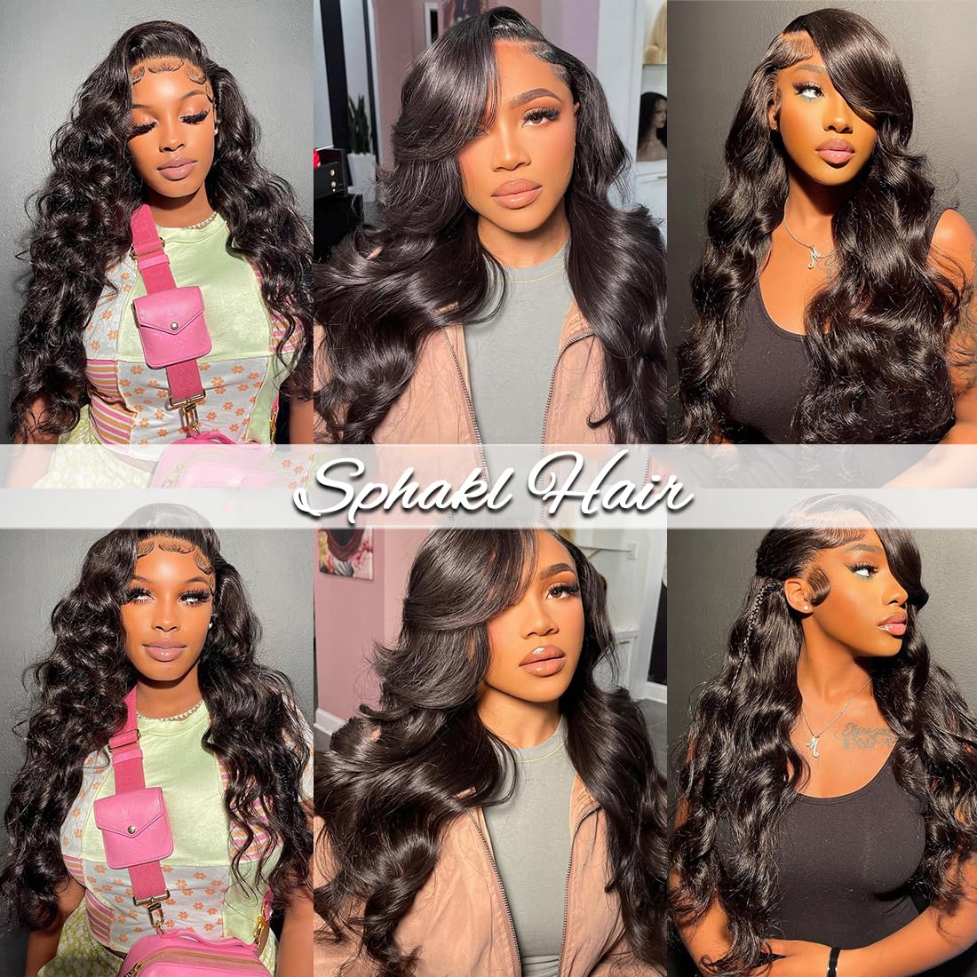 Sphakl 13x4 Body Wave Lace Front Wigs Human Hair 180% Density HD Lace Front Wigs For Women Human Hair Pre Plucked Lace Frontal Wigs Human Hair (26inch)