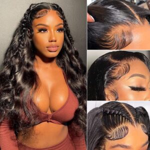 Sphakl 13x4 Body Wave Lace Front Wigs Human Hair 180% Density HD Lace Front Wigs For Women Human Hair Pre Plucked Lace Frontal Wigs Human Hair (26inch)