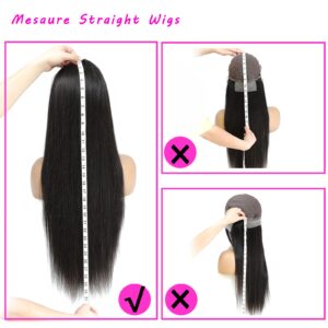 Straight Lace Front Wigs Human Hair 13x4 HD Transparent Lace Front Human Hair Wigs for Black Women Glueless Brazilian Virgin Hair Lace Frontal Wig 180% Density Pre Plucked with Baby Hair Hairline