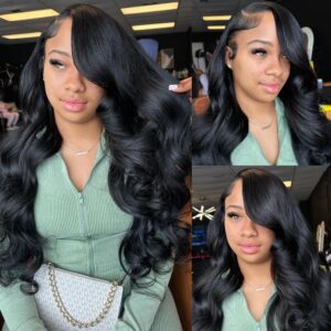 Nognut 30 Inch HD Lace Front Wigs Human Hair Body Wave Frontal Wigs for Women Human Hair 13x4 Glueless HD Lace Front Wigs Body Wave 180% Density Pre Plucked Bleached Knots Lace Front Wigs Human Hair