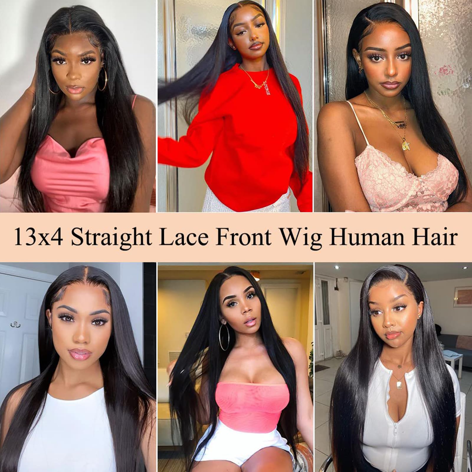 100% Human Hair 28 Inch Straight Lace Front Wigs Human Hair Pre Plucked 180 Density 13x4 HD Lace Front Wigs Human Hair for Black Women Glueless Brazilian Straight Lace Frontal Wigs with Baby Hair