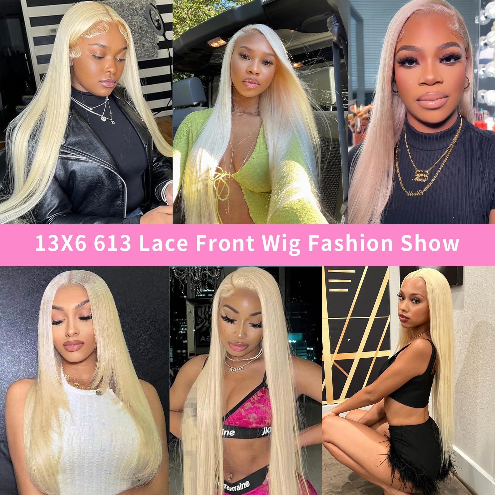 CALNESHIA 30'' 613 Lace Front Wig Human Hair 13x6 Transparent Lace 180 Density Blonde Lace Front Wigs Human Hair Black Women Pre Plucked Color 613 Hd Lace Frontal Wig Straight Blonde Wig Human Hair