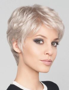 swiking short pixie cut blonde mix grey wigs for white women fluffy synthetic hair women's wig heat resistant daily halloween party full wig