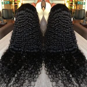 Midulla 13x6 Deep Wave Lace Front Wigs Human Hair Pre Plucked 180% Density HD Lace Front Wigs Human Hair Deep Wave Glueless Frontal Wigs Human Hair Wigs for Black Women Free Part 22 Inch