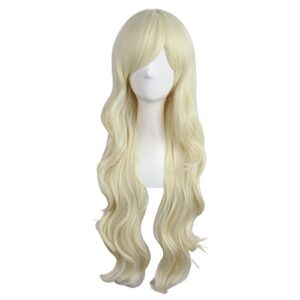 mapofbeauty 28 inch/70 cm charming women long curly full hair wig (light blonde)