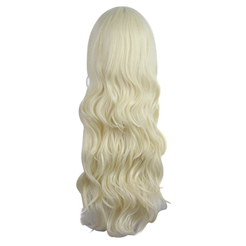 MapofBeauty 28 Inch/70 cm Charming Women Long Curly Full Hair Wig (Light Blonde)