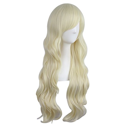 MapofBeauty 28 Inch/70 cm Charming Women Long Curly Full Hair Wig (Light Blonde)