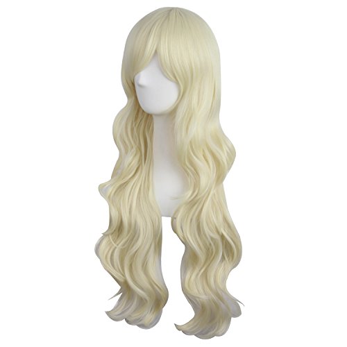 MapofBeauty 28 Inch/70 cm Charming Women Long Curly Full Hair Wig (Light Blonde)