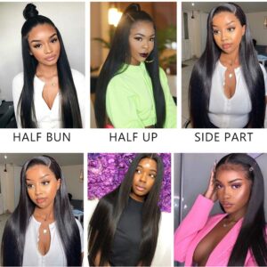 ITODAY 30 Inch Straight Long Lace Front Wigs Human Hair Pre Plucked 13x4 HD Lace Frontal Wigs Human Hair for Women Glueless Wigs Human Hair Natural Hairline (30 Inch, 13×4 Straight Wig)