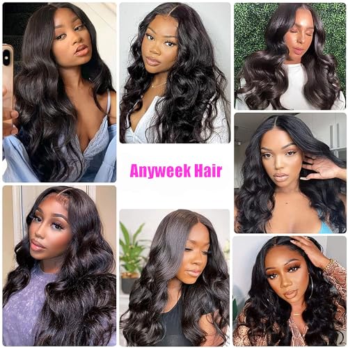 Anyweek 6x4 Wear and Go Glueless Wig 28inch Glueless Wigs Human Hair Pre Plucked Pre Cut HD Lace Closure Wigs Human Hair 180% Density Body Wave Lace Front Wig