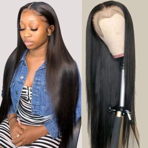 super style 13x4 straight lace front wigs 26 inch human hair pre plucked with baby hair glueless brazilian virgin human hair bleached knots natural color