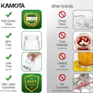 KAMOTA Mason Jars 12 oz With Regular Lids and Bands, Ideal for Jam, Honey, Wedding Favors, Shower Favors, DIY Spice Jars, 20 PACK, 30 Whiteboard Labels Included