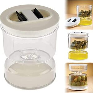 SAODRHFU Pickle and Olive Hourglass Jar - Pickle Jar with Strainer Flip, Pickle Grabber, Juice Separator, Pickle Container, Kimchi Jar for Airtight Food Storage