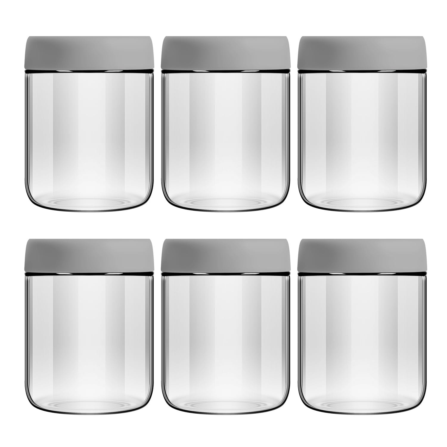 EONJOE 6-Pack Glass Jars with Lids 16oz Overnight Oats Meal Prep Salad Food Cereal Snacks Containers Pudding Yogurt Storage Mason Jar Airtight