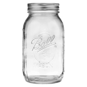 Ball Wide Mouth Glass Mason Jars with Lids and Bands, Used for Canning, Pickling, Juice, Jam, Jelly, Quart Size 32 Ounce (Pack of 6)