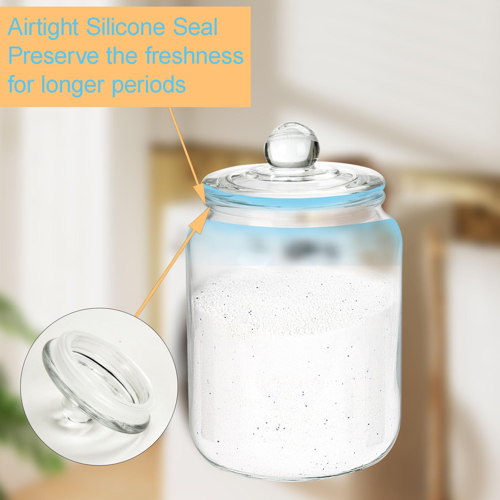 Laundry Detergent Dispenser, Derergent Pods Container for Laundry Room Organization, Glass Jars for Laundry Storage