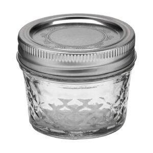 Ball 4-Ounce Quilted Crystal Jelly Regular Mouth Jars with Lids and Bands, Set of 12