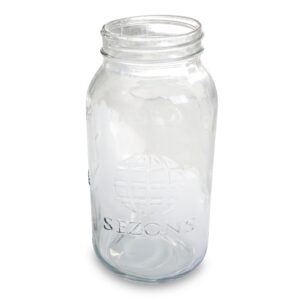 SEZONS 64 ounce (2 Liter) 1/2 gallon Mason Jar wide mouth Food Grade - 2 pack set