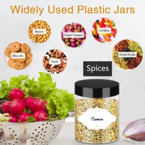 PeacePeo 8OZ Plastic Jars with Lids, Slime Containers with Lids 48Pcs Airtight Round Plastic Storage Jars Wide-Mouth Containers for Slime, Kitchen and Household Food Storage of Dry Goods