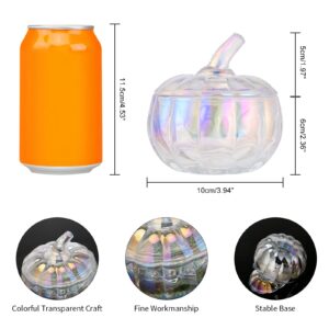 SHOWLOUE Glass Candy Jar with Lid, Food Storage Canisters Wedding Candy Buffet Jar Pumpkin Jar Decorative Kitchen Storage Jar for Christmas Halloween