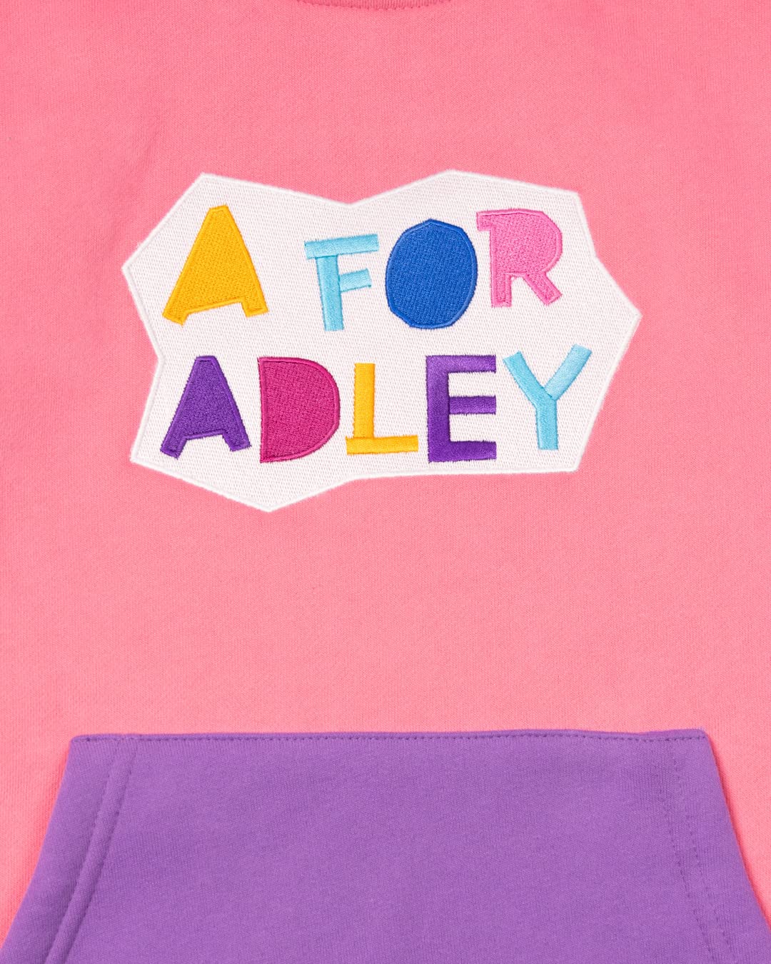 A FOR ADLEY Merch Super Soft Matching Color Block Fleece Set With Embroidered Logo on Top and Bottom (as1, alpha, s, regular)