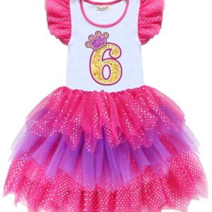 PrinceSasa Number 6#6 Summer Party Wedding Dress Kids Outfit Girls,6EDTA6,5-6 Years(Size 130)