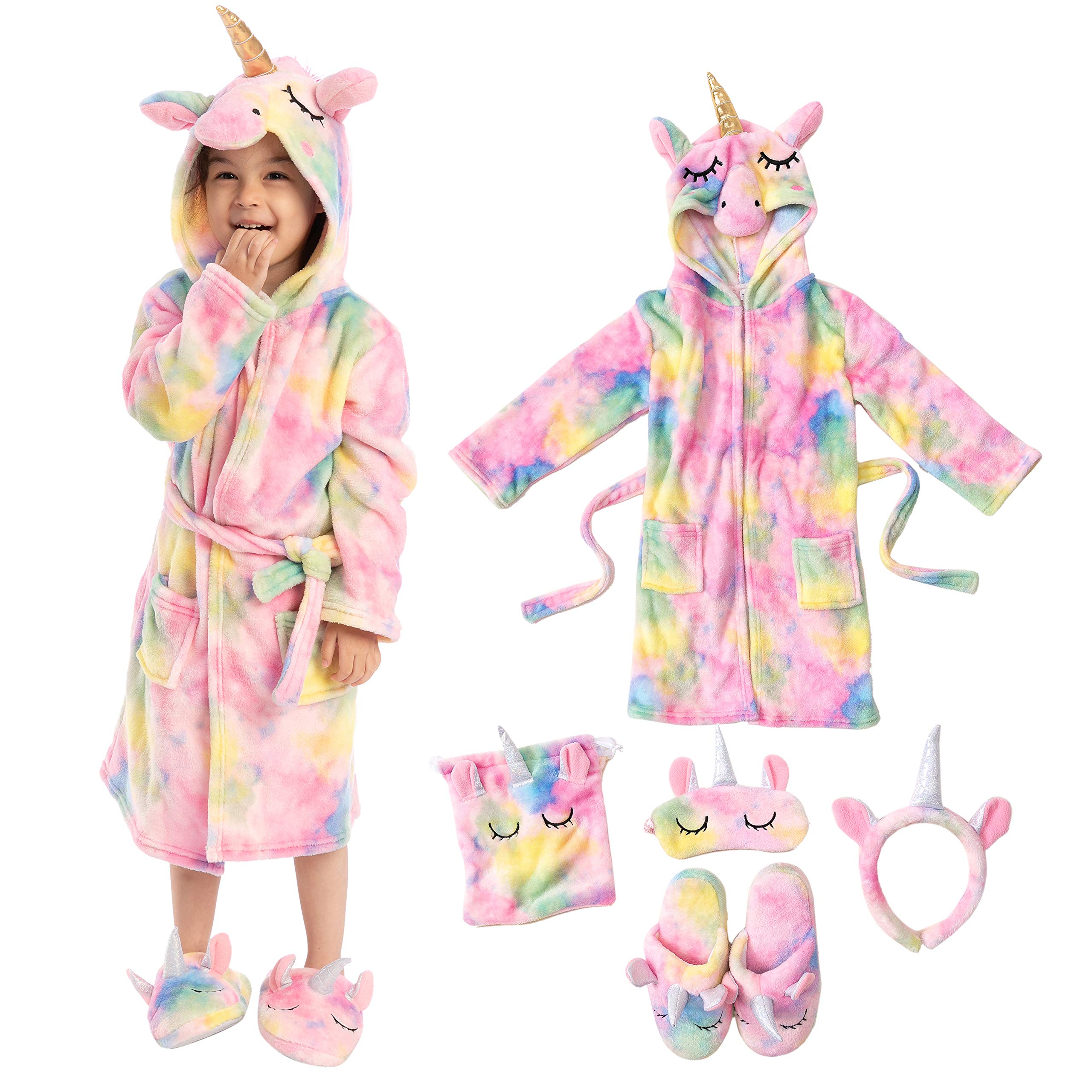 JOYIN Kids Unicorn Robe and Bathroom Set Gifts for Girls and Kids