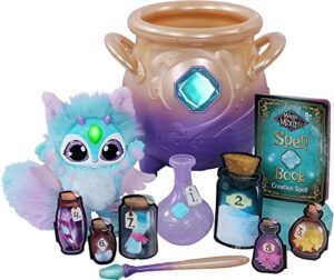 magic mixies magical misting cauldron with interactive 8 inch blue plush toy and 50+ sounds and reactions, multicolor