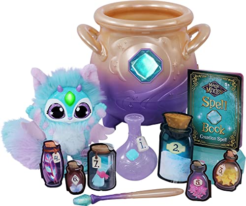 Magic Mixies Magical Misting Cauldron with Interactive 8 inch Blue Plush Toy and 50+ Sounds and Reactions, Multicolor