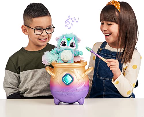 Magic Mixies Magical Misting Cauldron with Interactive 8 inch Blue Plush Toy and 50+ Sounds and Reactions, Multicolor