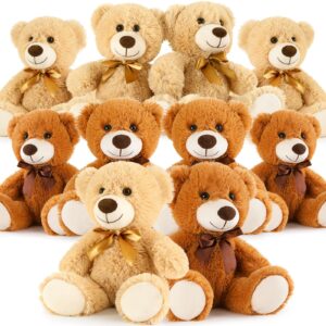 morismos 10 packs bulk teddy bears stuffed animal, soft teddy bear bulk, small bears plush for centerpiece baby shower, kids