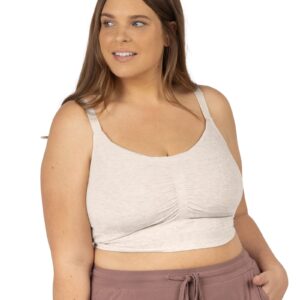 Kindred Bravely Sublime Wireless Busty Sleep Pumping Bra | Seamless Pumping & Nursing Bra for E, F, G, H Cups (Oatmeal Heather, X-Large-Busty)