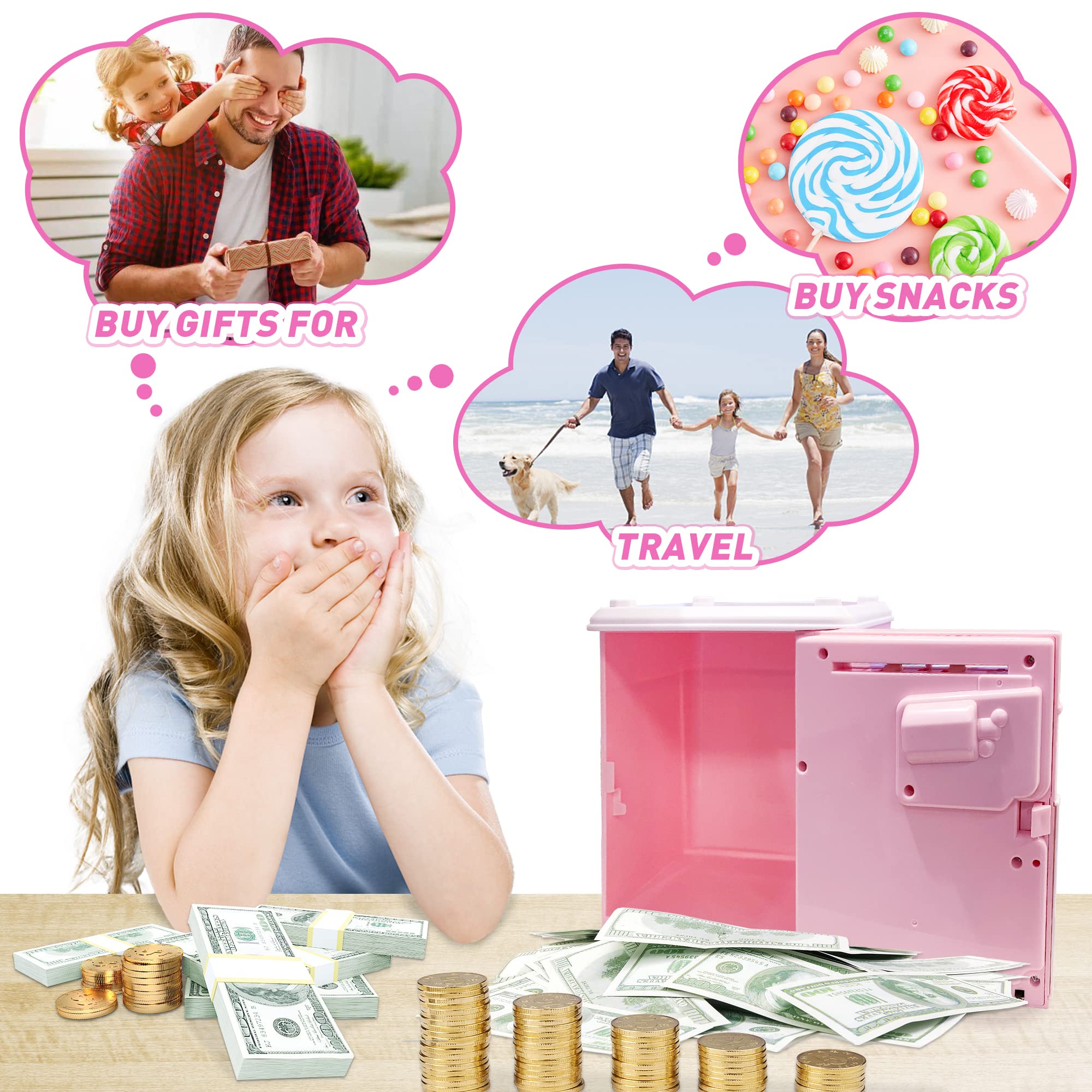 ATM Unicorn Piggy Bank for Boys Girls, Electronic Money Bank with Stickers, Kids Toys for 5 6 7 8 9 10 11 12 Year Old Boys Birthday Gifts