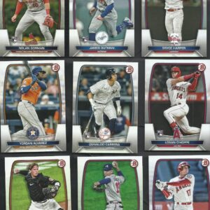 2023 Bowman Baseball Series Complete Mint 250 Card Set made by Topps with Stars, Prospects and Rookie Cards including James Outman, Adley Rutschman, Mike Trout and Aaron Judge Plus