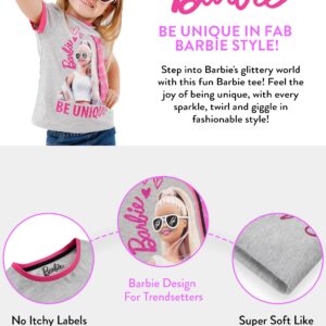 Barbie Shirts for Girls | Official Merch | Inspirational Girl Tshirt Grey 10