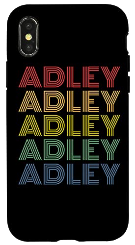 iPhone X/XS Womens Adley Wordmark Pattern Personalized Name Retro Case