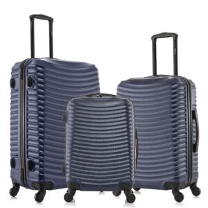 dukap adly luggage with spinner wheels | durable lightweight hardshell suitcase,travel sets with handle and trolley | (20in, 24in, 28in) 3 piece luggage set | blue