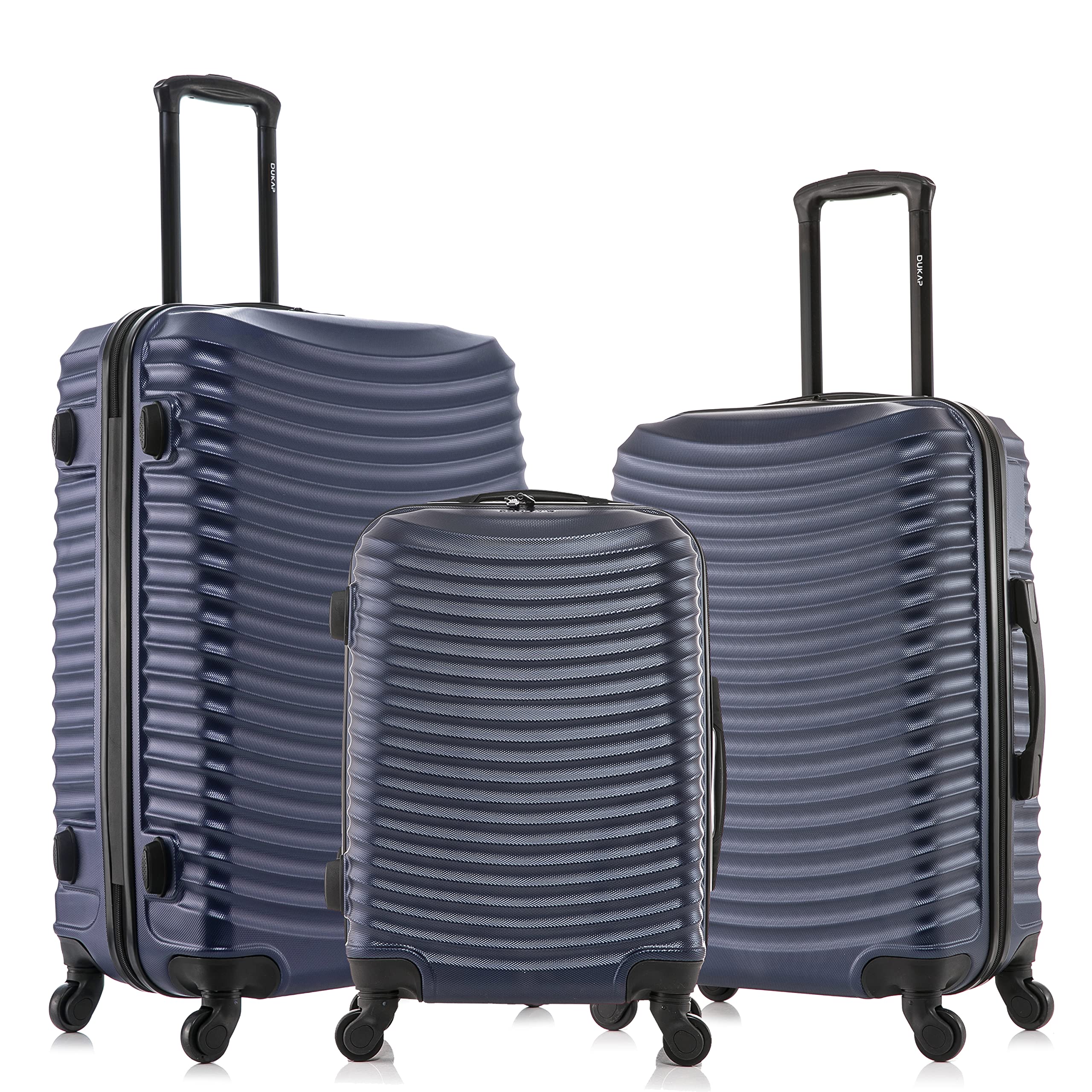 DUKAP ADLY Luggage with Spinner Wheels | Durable Lightweight Hardshell Suitcase,Travel Sets with Handle and Trolley | (20in, 24in, 28in) 3 Piece Luggage Set | Blue