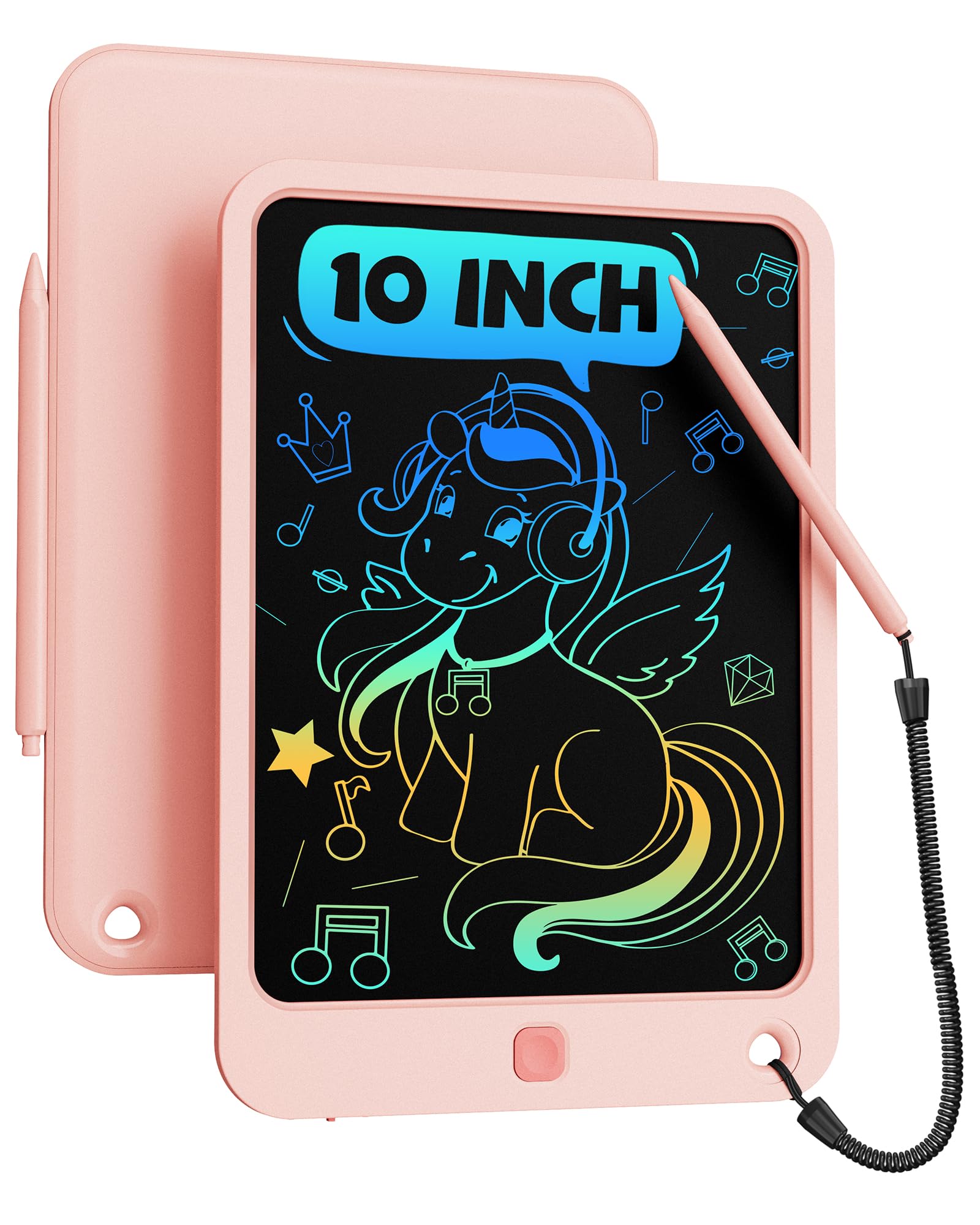 bravokids LCD Writing Tablet 10 Inch, Toys for 3-10 Year old Girl Boy, Colorful Doodle Board Drawing Pad for Kids, Learning Educational Birthday Gift for Toddler Age 3 4 5 6 7 8 9 10 Year Old (Pink)