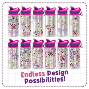 PURPLE LADYBUG Decorate Your Own Water Bottle Kits for Girls - 5 6 7 8 Year Old Girl Gifts, Girl Birthday Gift, Arts and Crafts for Kids Ages 6-8 Girls Water Bottles for School, Crafts for Girls 8-12