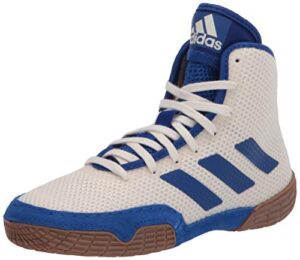 adidas boy's tech fall 2.0 wrestling shoe, white/royal blue/gum, 1.5 little kid