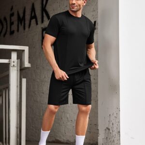 COOFANDY Men's Short Sets 2 Piece Outfits Fashion Summer Tracksuits Casual Sports Crew Neck T-Shirt Drawstring Shorts Set