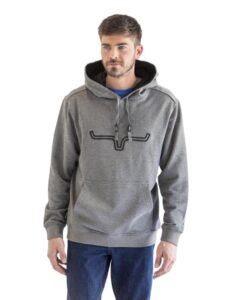 kimes ranch men's hoodie fast talker fleece/charcoal grey