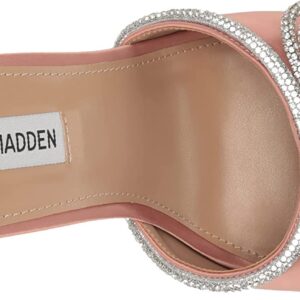 Steve Madden Women's Embellish Heeled Sandal, Blush Satin, 7