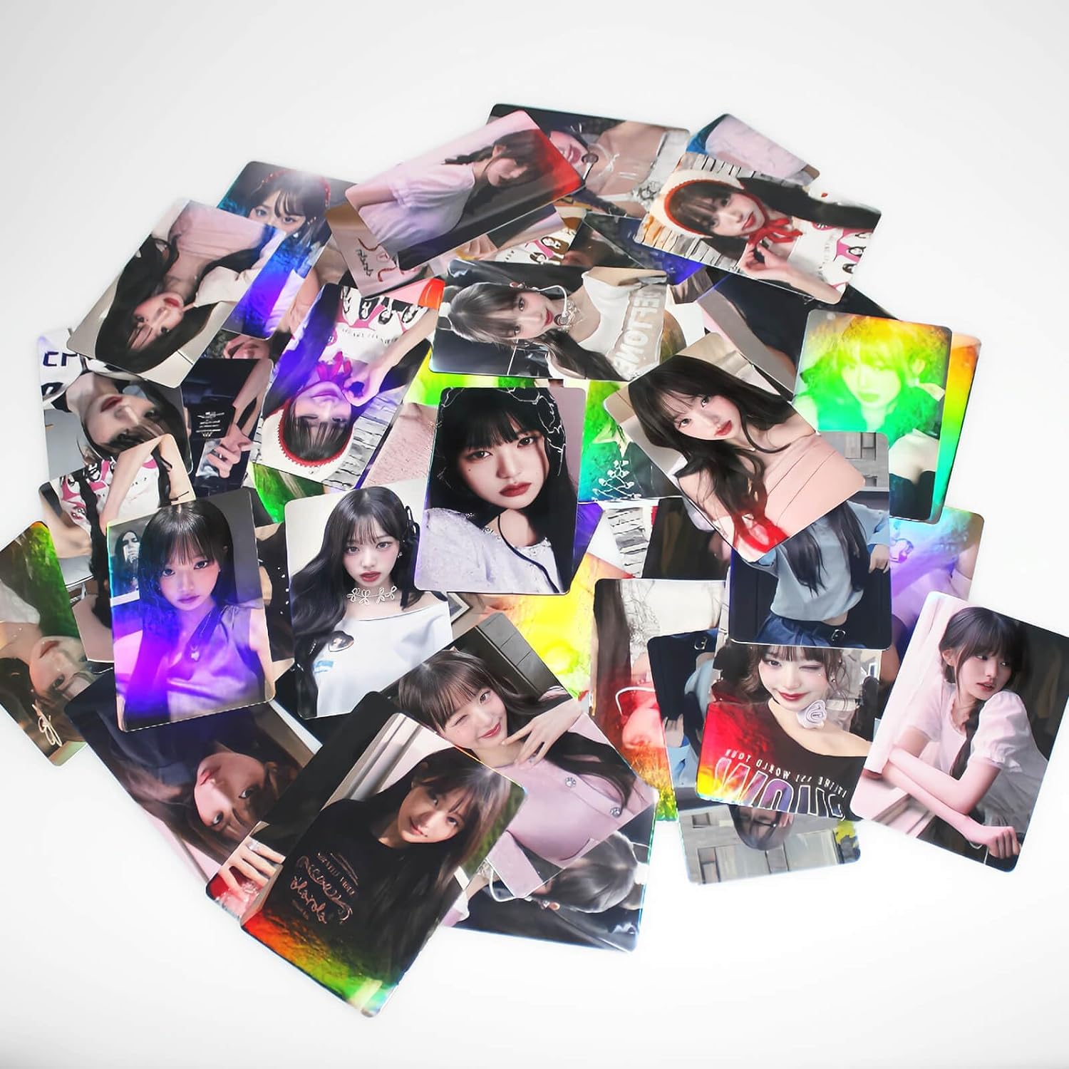 PYAJUU JangWonyoung Laser Photo Cards 50pcs IVE Jang Wonyoung Laser Photocard KPOP IVE Wonyoung LOMO Cards WONYOUNG post cards Gift for Fans